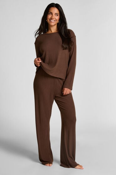 Hunkemöller Hose Brushed Jersey Braun von Hunkemöller