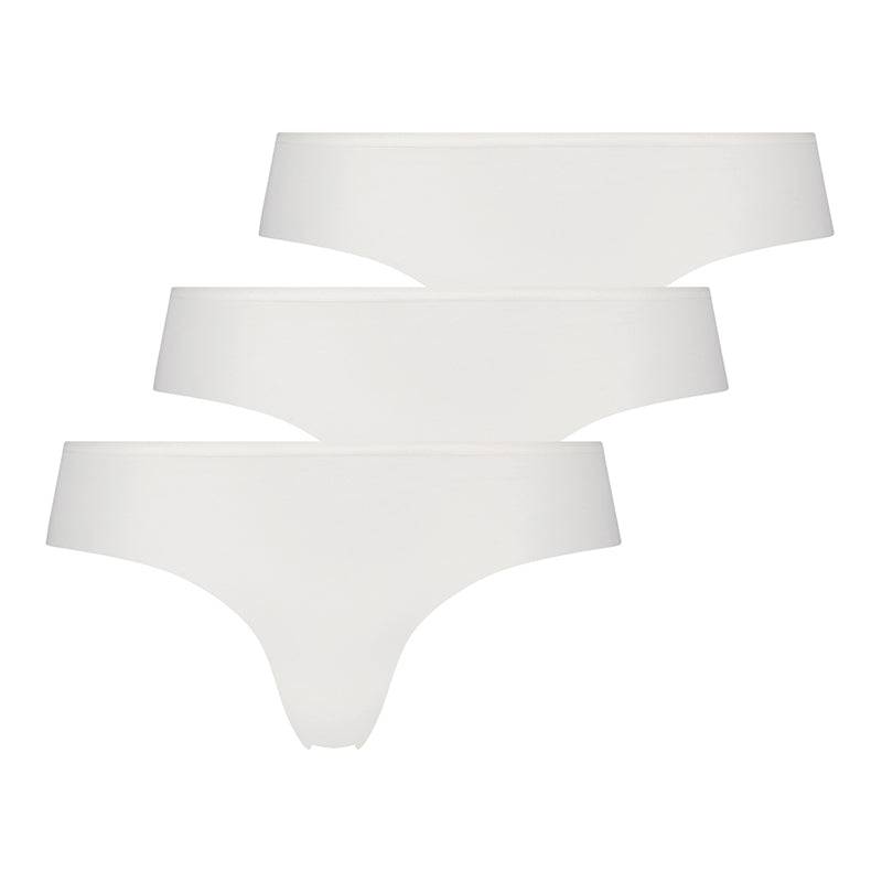 Hunkemöller Invisible lace back 3-Pack Brazilian Slip, Weiß, Größe: XS, Damen von Hunkemöller