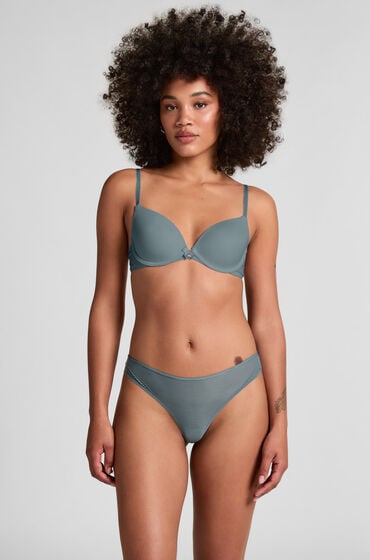 Hunkemöller Invisible String Stripe Mesh Blau von Hunkemöller