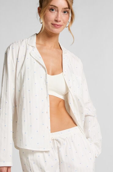 Hunkemöller Jacquard Pyjama-Oberteil und Langarm Blau von Hunkemöller