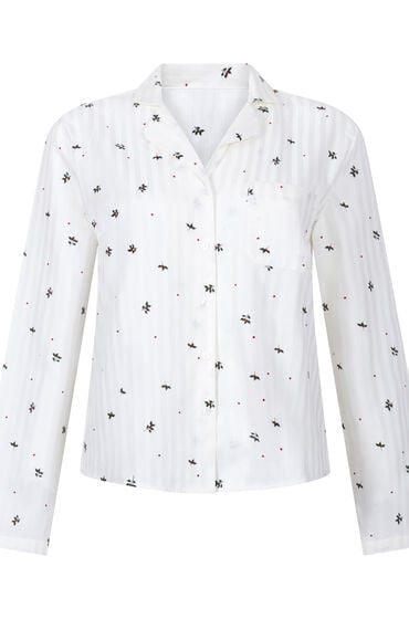 Hunkemöller Jacquard Pyjama-Oberteil und Langarm Weiß von Hunkemöller