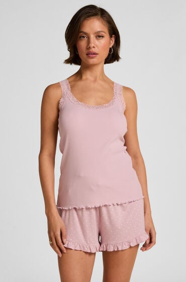 Hunkemöller Jersey-Shorts mit Rüschen Rosa von Hunkemöller