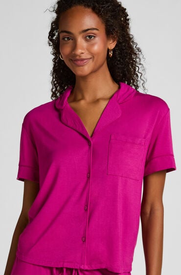 Hunkemöller Kurzärmelige Jersey-Jacke Essential Rosa von Hunkemöller