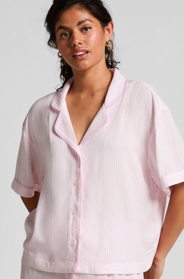 Hunkemöller Kurzärmelige Pyjama-Jacke Rosa von Hunkemöller