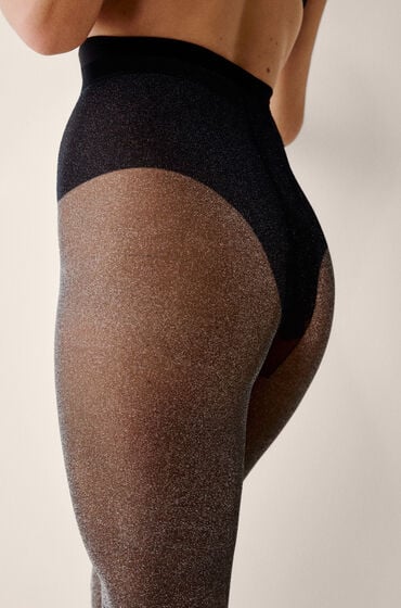 Hunkemöller Lurex-Strumpfhose Schwarz von Hunkemöller