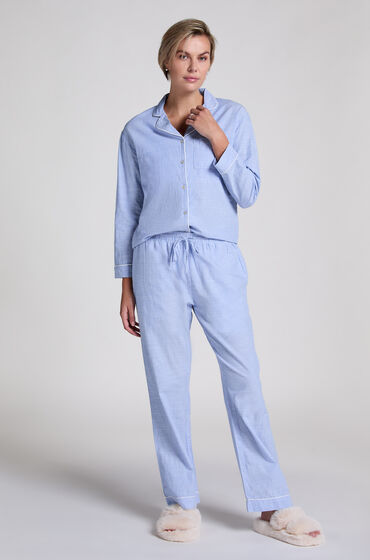 Hunkemöller Petite Pyjamahose Baumwolle Blau Hunkemöller Petite Pyjamahose Baumwolle Blau von Hunkemöller