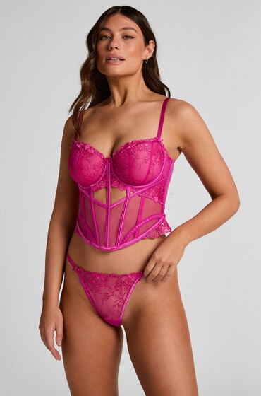Hunkemöller Peonie String mit hohem Beinausschnitt Rosa von Hunkemöller