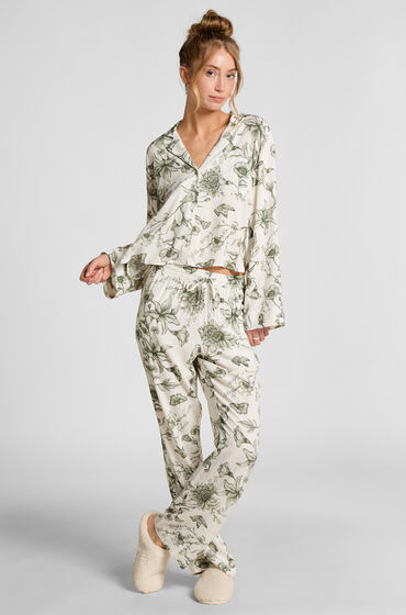 Hunkemöller Petite Pyjamahose Storylover Weiß von Hunkemöller