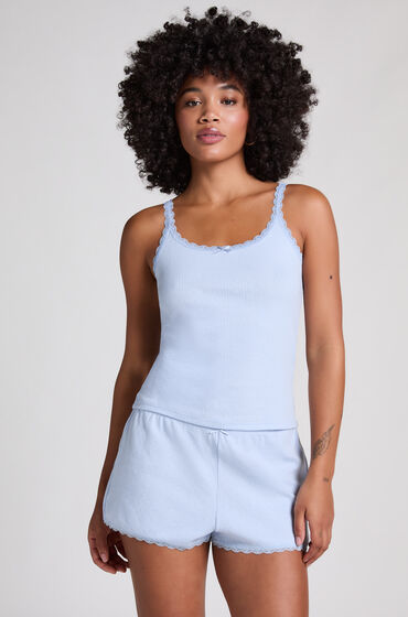 Hunkemöller Pointelle-Shorts Blau Hunkemöller Pointelle-Shorts Blau von Hunkemöller