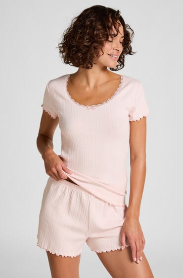 Hunkemöller Pointelle-Shorts Rosa von Hunkemöller