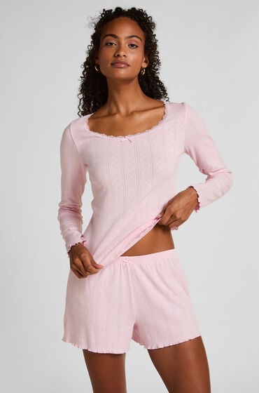 Hunkemöller Pointelle-Shorts Rosa von Hunkemöller