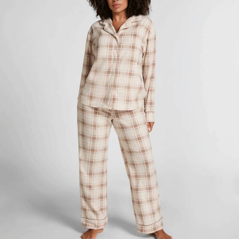 Hunkemöller Polar Fleece Pyjamas, Braun, Größe: XS, Damen von Hunkemöller