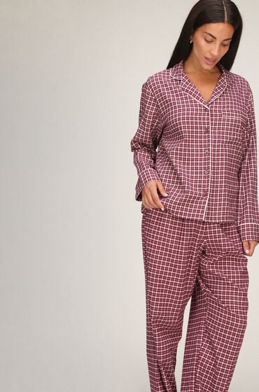Hunkemöller Pyjama-Jacke Longsleeve Woven Rosa von Hunkemöller