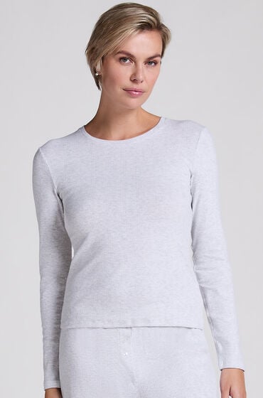 Hunkemöller Pyjama-Oberteil Pointelle Grau von Hunkemöller