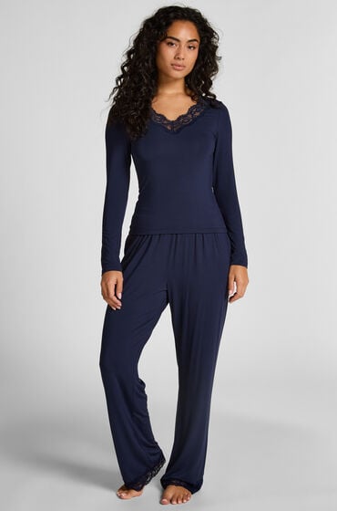 Hunkemöller Pyjama-Set Blau von Hunkemöller