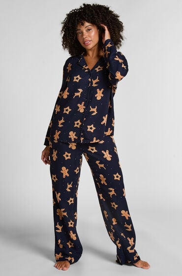 Hunkemöller Pyjama-Set Gingerbread Blau von Hunkemöller