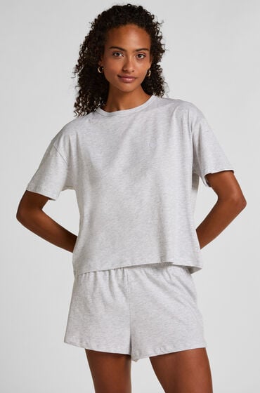 Hunkemöller Pyjama-Set aus Jersey Heart Grau von Hunkemöller