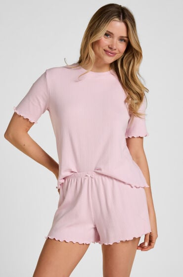 Hunkemöller Pyjama-Shorts Pointelle Rosa von Hunkemöller