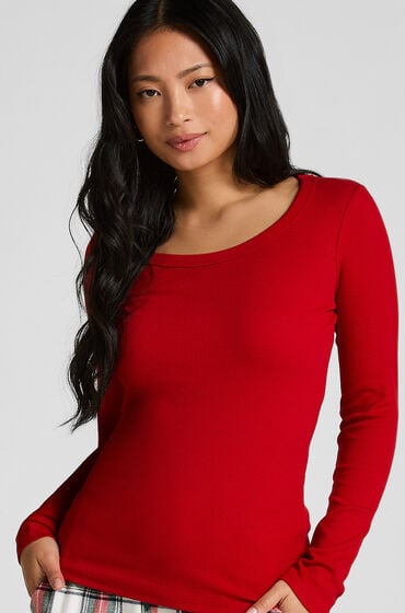 Hunkemöller Pyjama-Top Baumwolle Rot von Hunkemöller