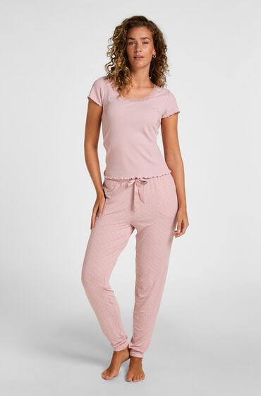 Hunkemöller Pyjamahose Jersey Rosa von Hunkemöller