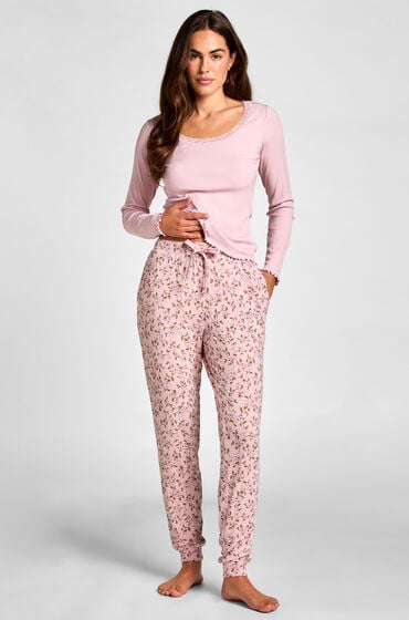 Hunkemöller Pyjamahose Jersey Rosa von Hunkemöller