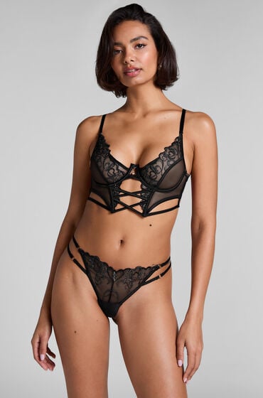 Hunkemöller High-Leg String Scarlett Schwarz von Hunkemöller