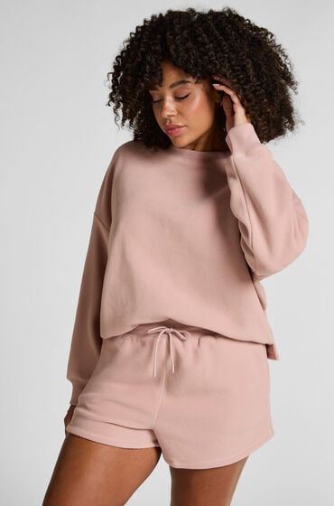 Hunkemöller Sportliche Shorts Fleece Rosa von Hunkemöller