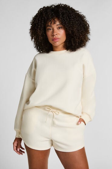 Hunkemöller Sportliche Shorts Fleece Weiß von Hunkemöller