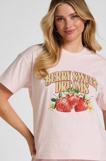 Hunkemöller T-Shirt mit Print Rosa von Hunkemöller