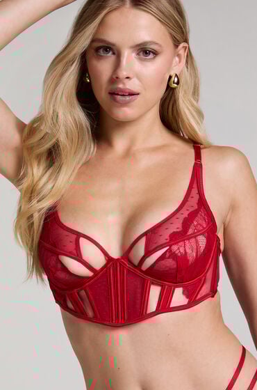 Hunkemöller Unwattierter Longline Bügel-BH Billie Rot von Hunkemöller