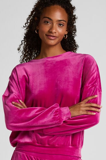 Hunkemöller Velours Top Rosa von Hunkemöller