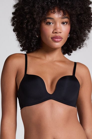 Hunkemöller Vorgeformter Push-up-Bügel-BH Deep-V Schwarz von Hunkemöller