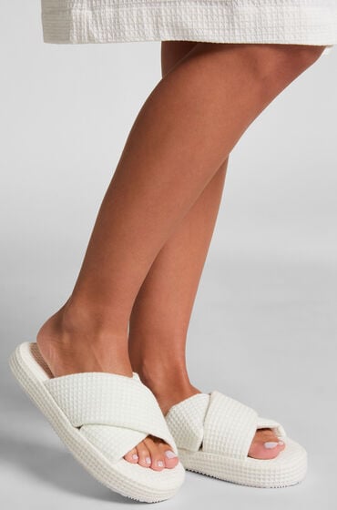 Hunkemöller Slipper Waffel Weiß von Hunkemöller