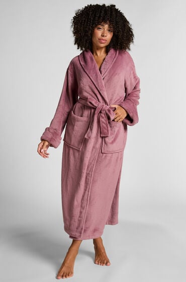 Hunkemöller Weicher Fleece-Bademantel Lila von Hunkemöller