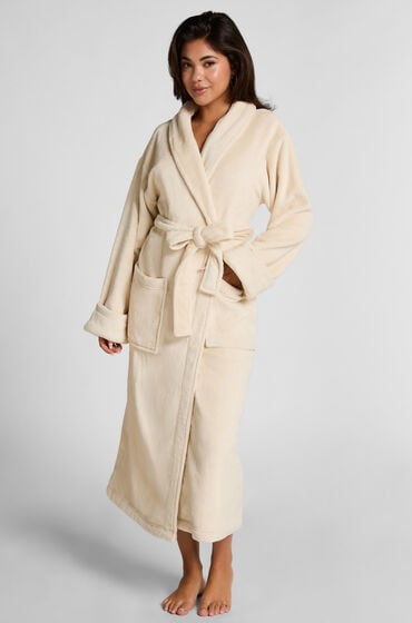Hunkemöller Weicher Fleece-Bademantel Weiß von Hunkemöller