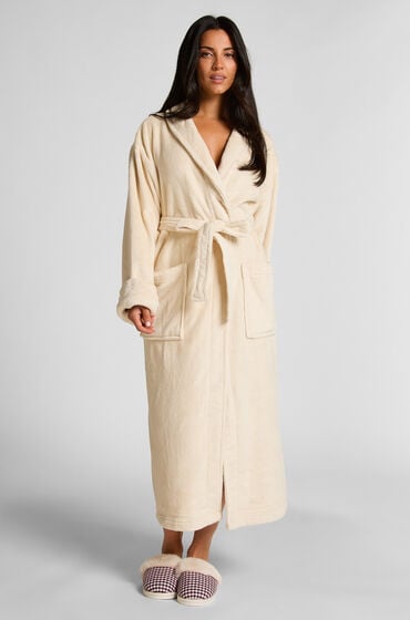 Hunkemöller Weicher Fleece-Bademantel Weiß von Hunkemöller