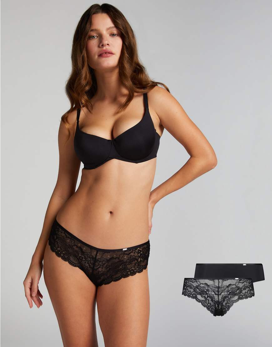 Hunkemöller - Angie - 2er-Pack Brazilian-Slips in Schwarz von Hunkemoller