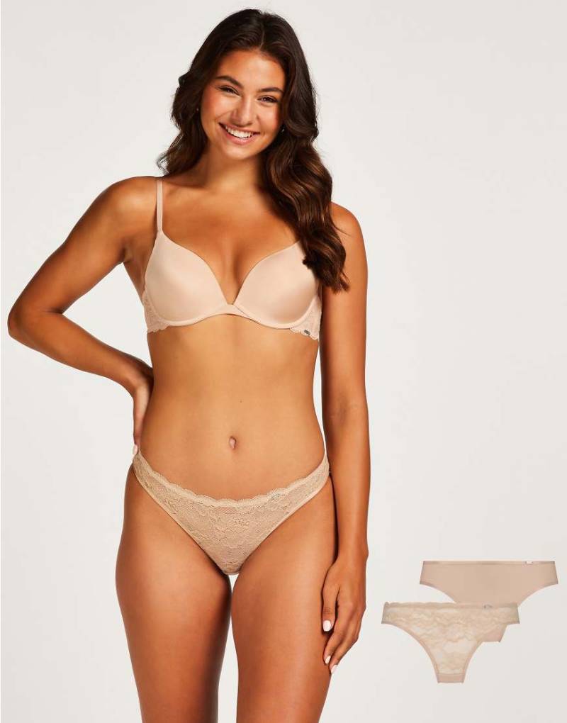 Hunkemöller - Angie - 2er-Pack Slips in Beige-Neutral von Hunkemoller