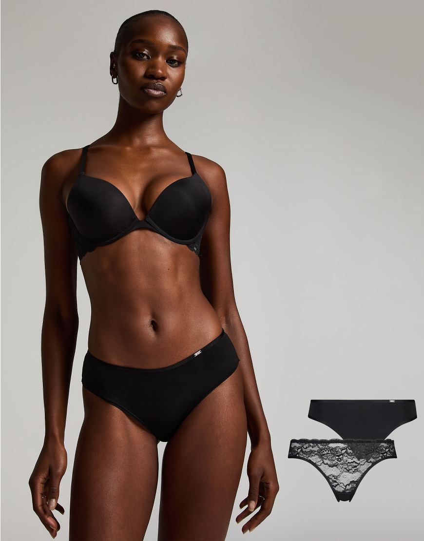 Hunkemöller - Angie - 2er-Pack Slips in Schwarz Hunkemöller - Angie - 2er-Pack Slips in Schwarz von Hunkemoller