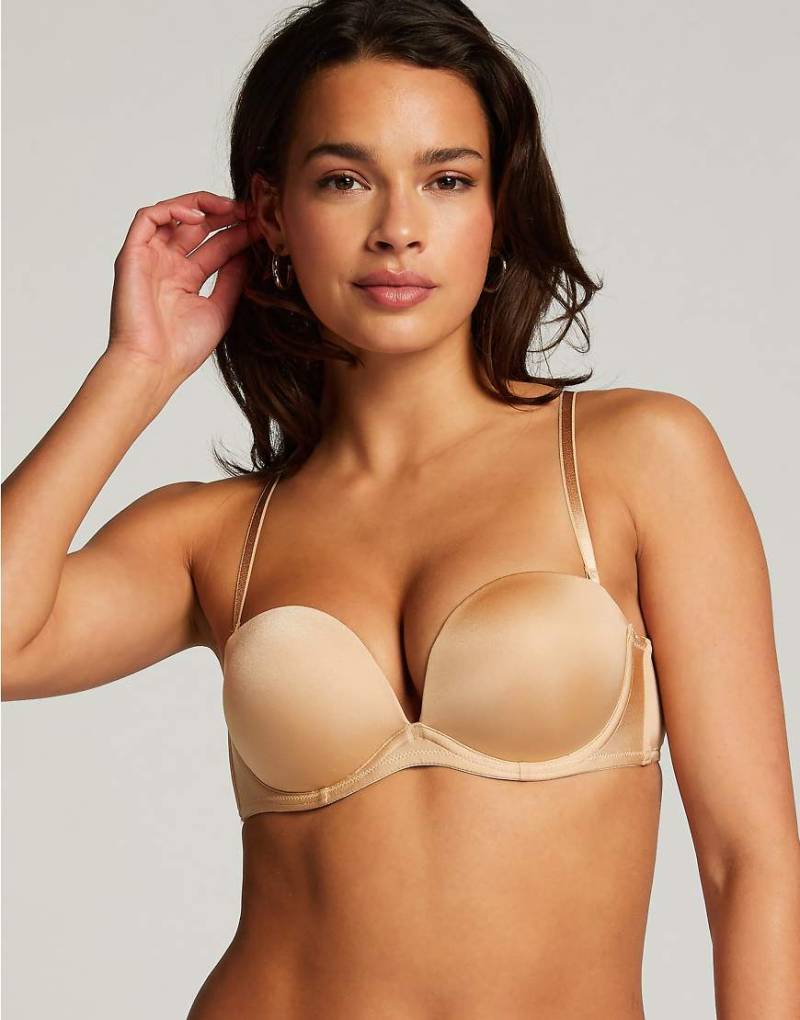 Hunkemöller - Gepolsterter, trägerloser Maximizer-Bügel-BH in Beige-Neutral von Hunkemoller