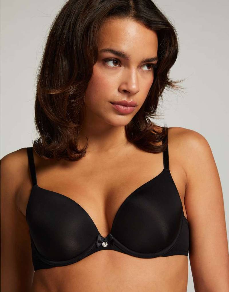 Hunkemöller - Gepolsterter Bügel-BH in Schwarz mit tiefem Ausschnitt von Hunkemoller