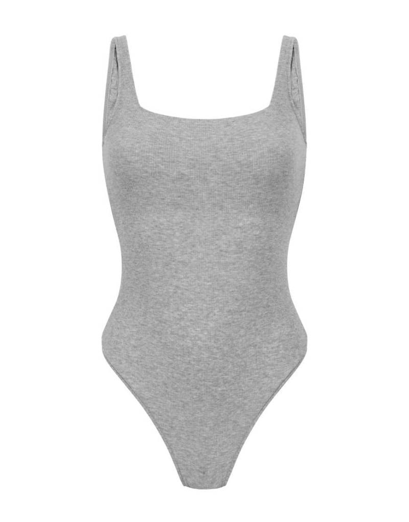 Hunkemöller - Gerippter Baumwoll-Body in Grau von Hunkemoller