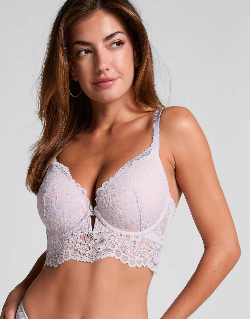 Hunkemöller - Isadora - Wattierter, Longline-Bügel-BH in Lila von Hunkemoller