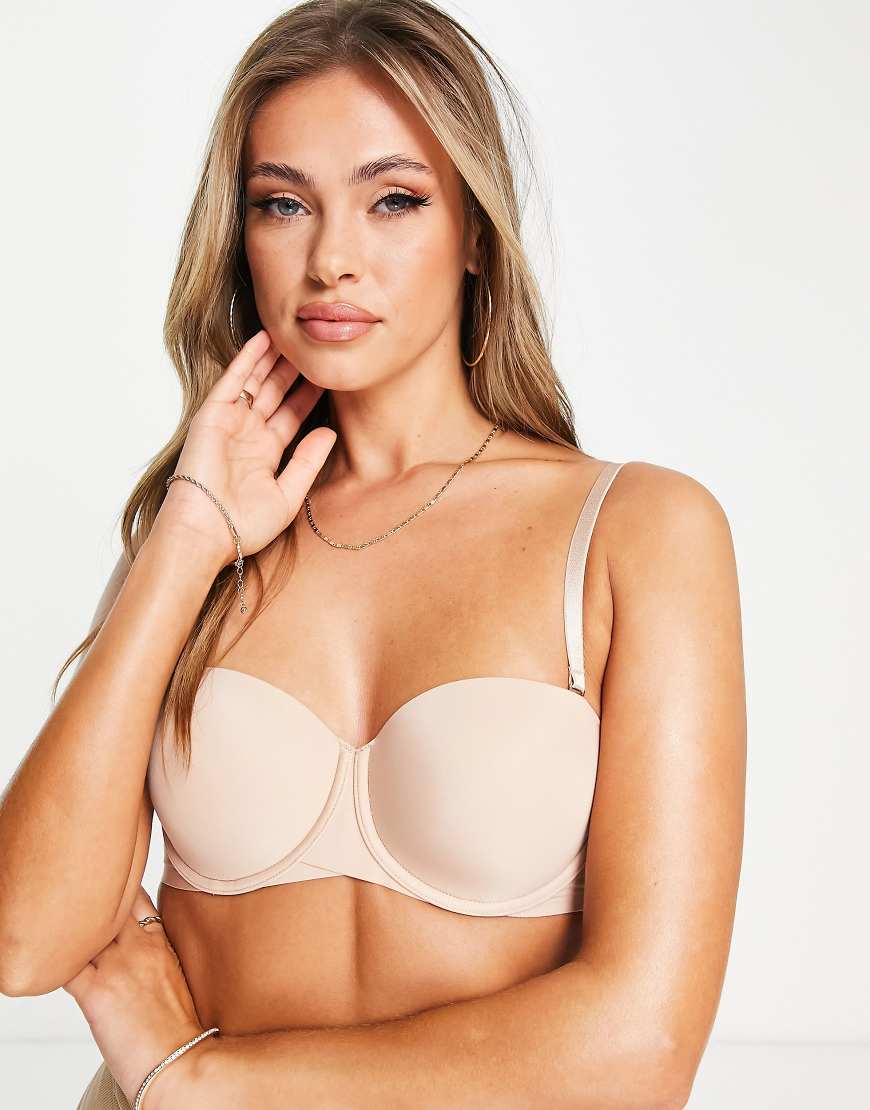 Hunkemöller - Jane - Trägerloser BH in Beige mit mehreren Tragemöglichkeiten ohne Verrutschen-Neutral von Hunkemoller