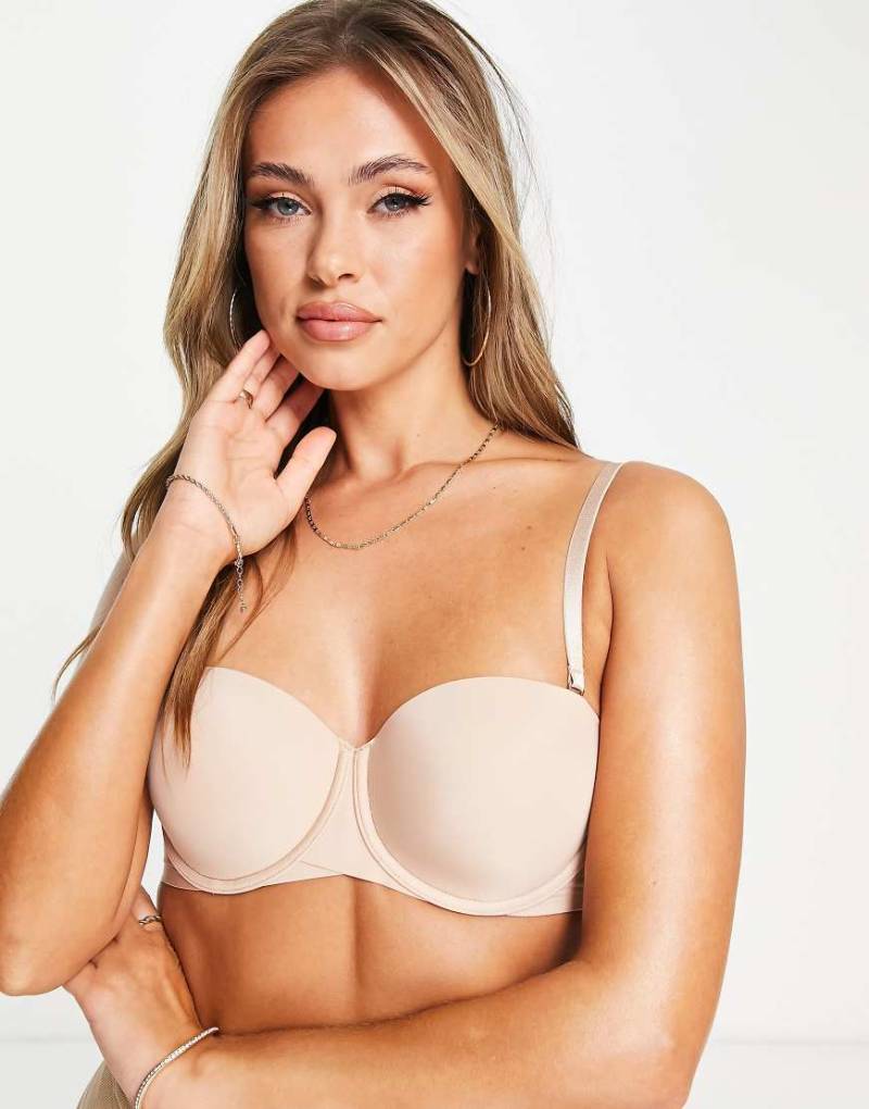 Hunkemöller - Jane - Trägerloser BH in Beige mit mehreren Tragemöglichkeiten ohne Verrutschen-Neutral von Hunkemoller