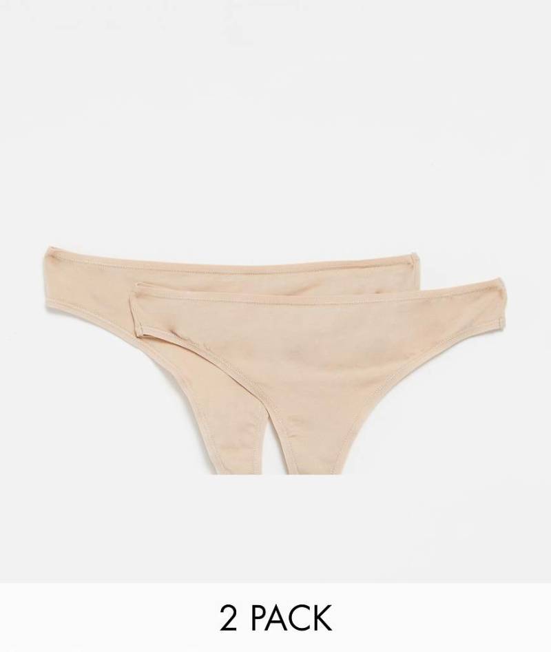 Hunkemöller - Kim - 2er-Pack Tangas aus Baumwolle in Beige-Neutral von Hunkemoller
