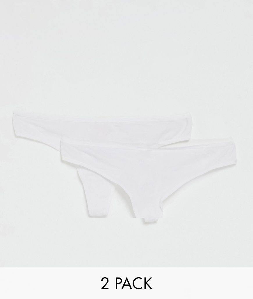 Hunkemöller - Kim - 2er-Pack Tangas aus Baumwolle in Weiß Hunkemöller - Kim - 2er-Pack Tangas aus Baumwolle in Weiß von Hunkemoller