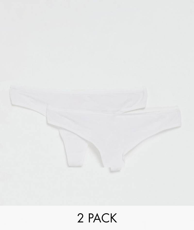 Hunkemöller - Kim - 2er-Pack Tangas aus Baumwolle in Weiß von Hunkemoller