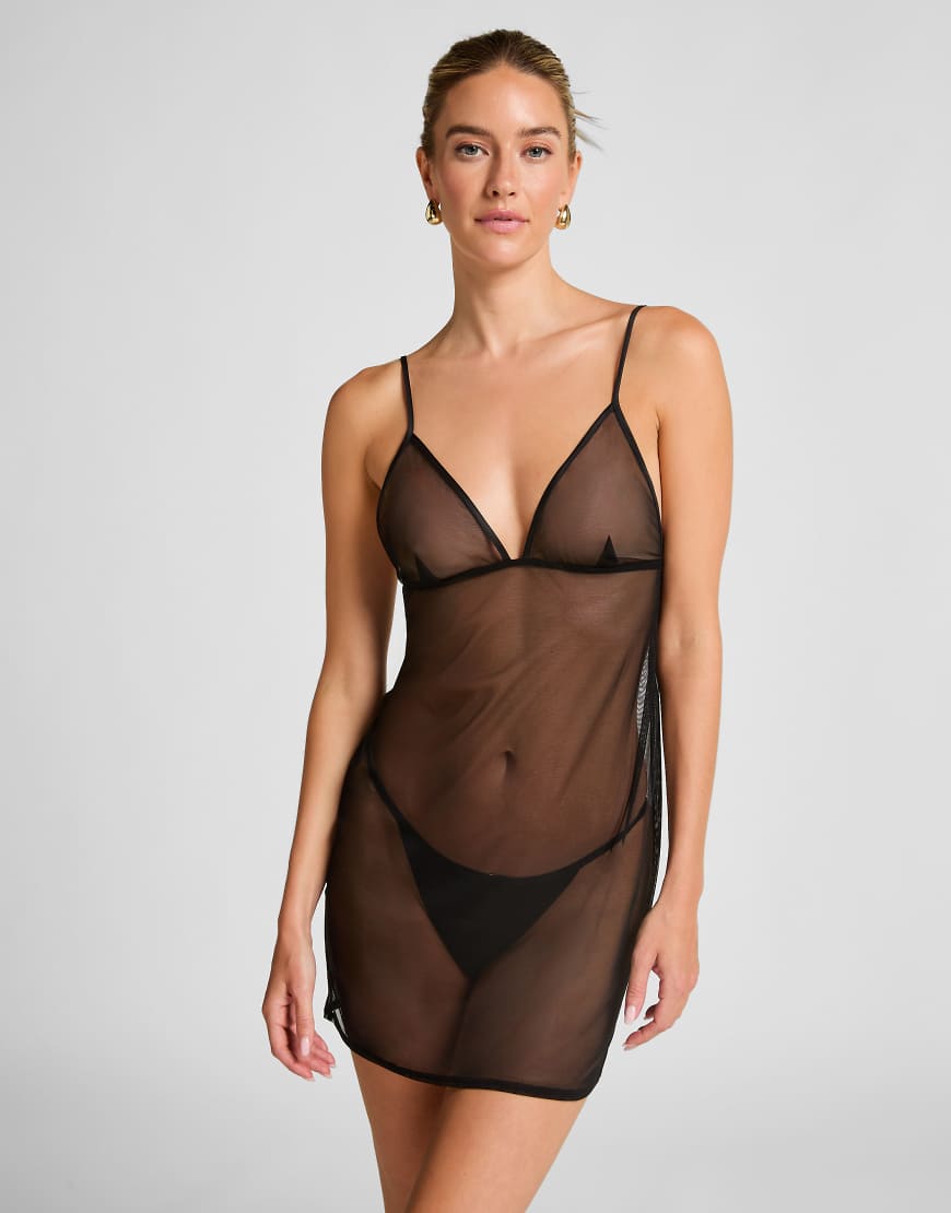 Hunkemöller - Marie - Slipdress in Schwarz von Hunkemoller