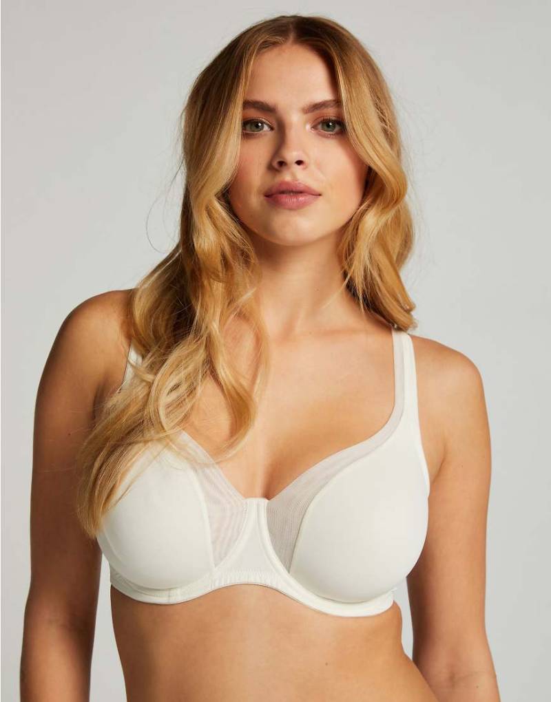 Hunkemöller - Unwattierter Bügel-BH aus Netzstoff in Weiß von Hunkemoller